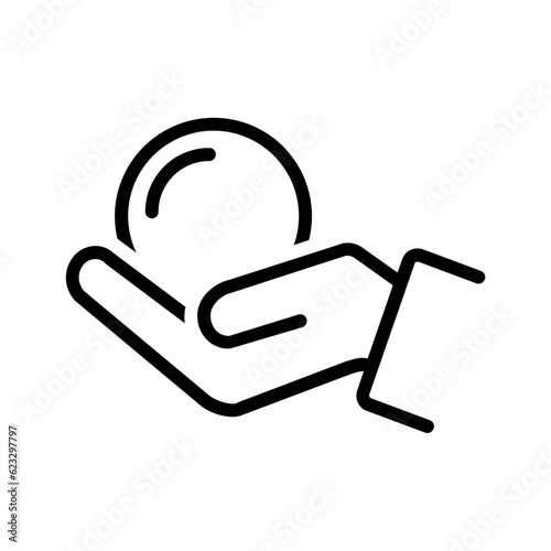 Black line icon for Handful