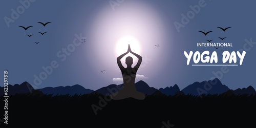 international yoga day banner design vector file