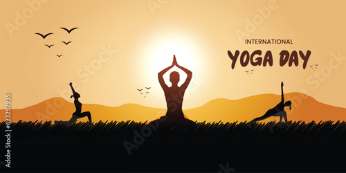 international yoga day banner design vector file