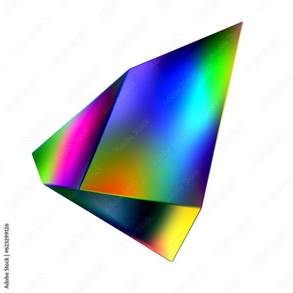 Abstract 3D Shape with Holographic Color Abstract 3D Shape with Holographic Color