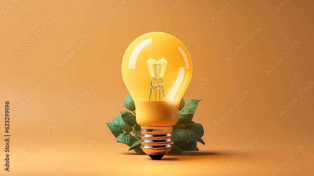 Business ideas concept with glowing light bulb. Generative Ai Business ideas concept with glowing light bulb. Generative Ai
