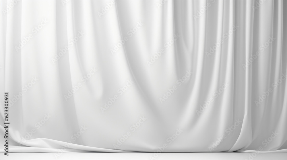 Empty curtains isolated on white background. Mock up Product with Generative Ai. Empty curtains isolated on white background. Mock up Product with Generative Ai.