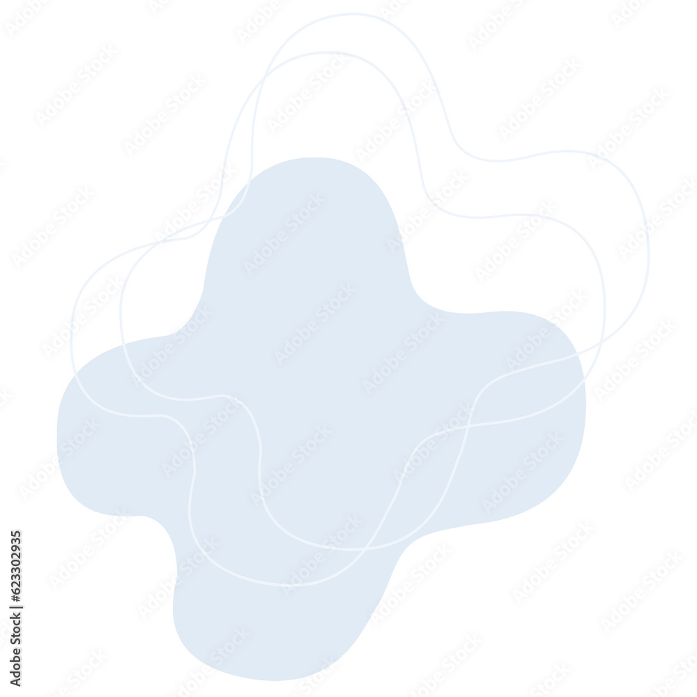 Obraz premium Abstract shape blue blob and line art. 