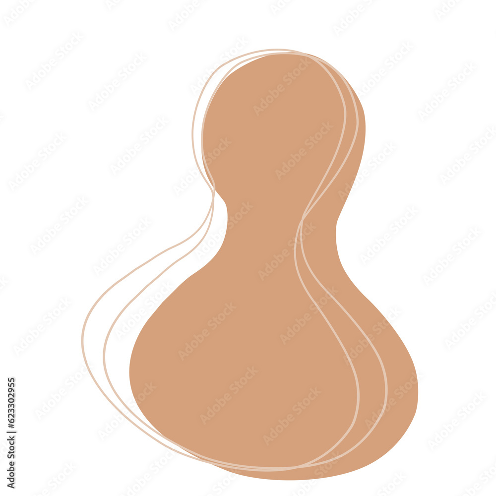 Abstract shape brown blob and line art.
Abstract shape brown blob and line art.