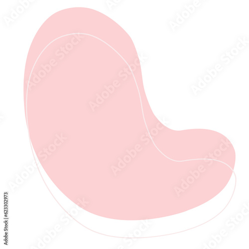 Abstract shape pink blob and line art. 