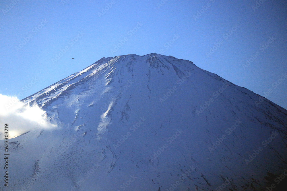 Mt. Fuji with snowy scenery