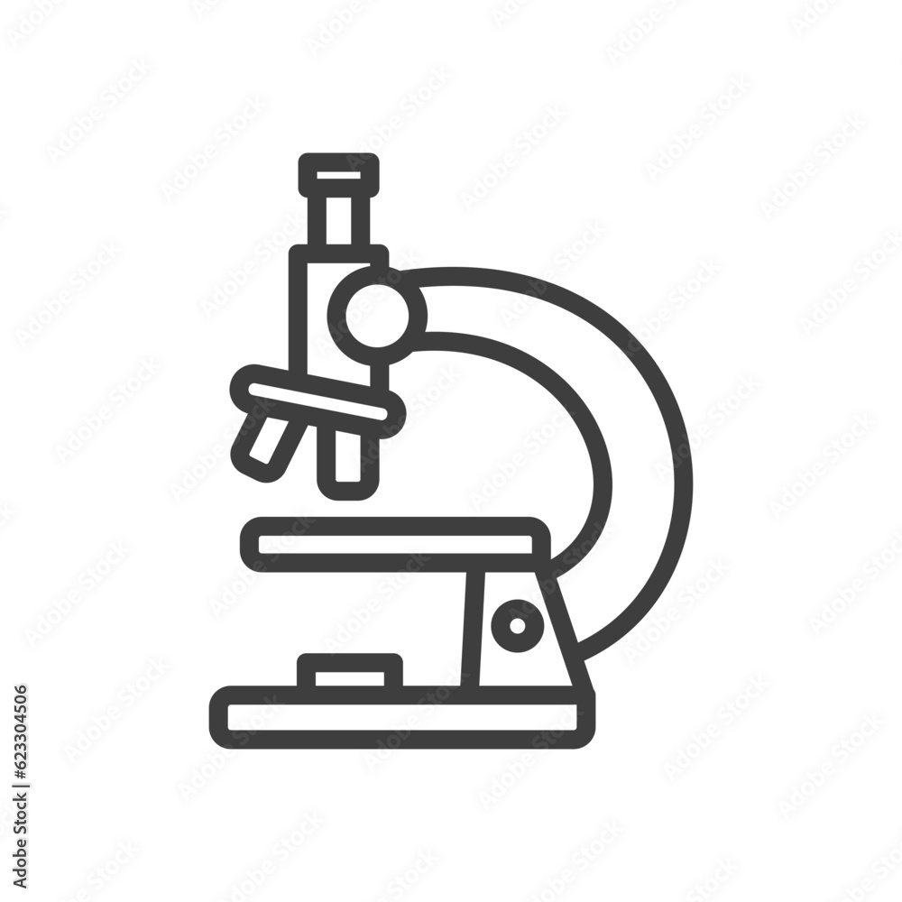 microscope icon vector in linear style microscope icon vector in linear style