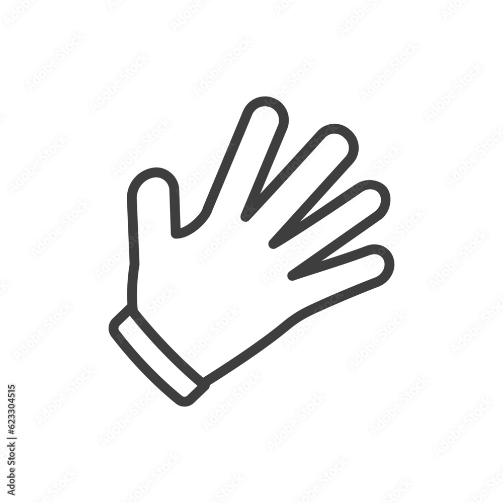 glove icon vector in linear style glove icon vector in linear style