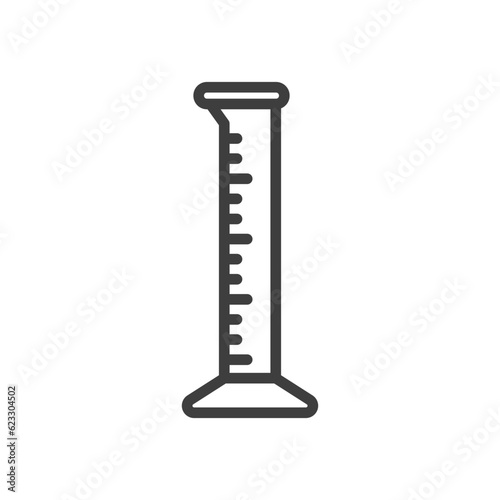 graduated cylinder icon vector in linear style