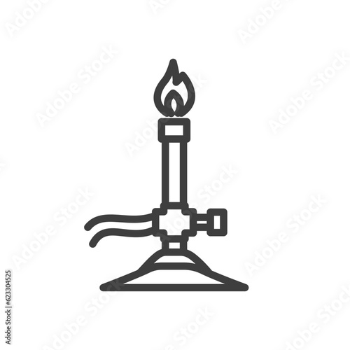 bunsen burner icon vector in linear style