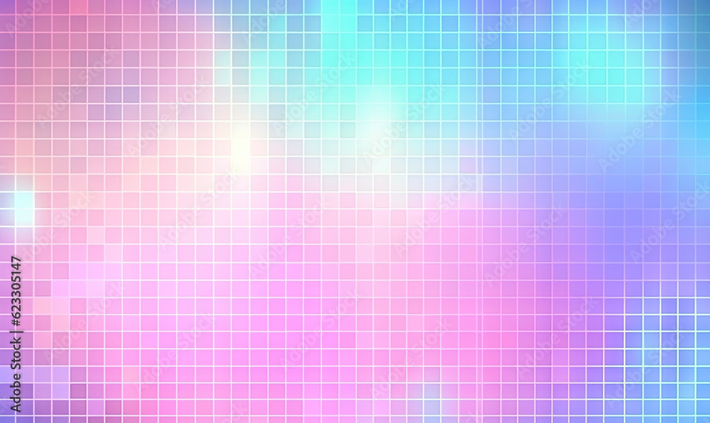 holographic mosaic wallpaper. Creative square background. For banner, book illustration. Created with generative AI tools