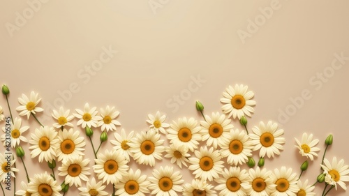 flower on a cream colored set. Creative resource, AI Generated photo