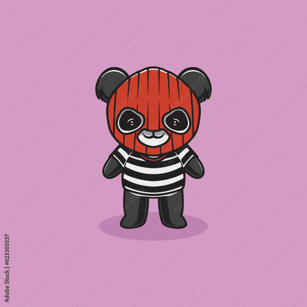 Cute panda is a criminal cartoon illustration Cute panda is a criminal cartoon illustration