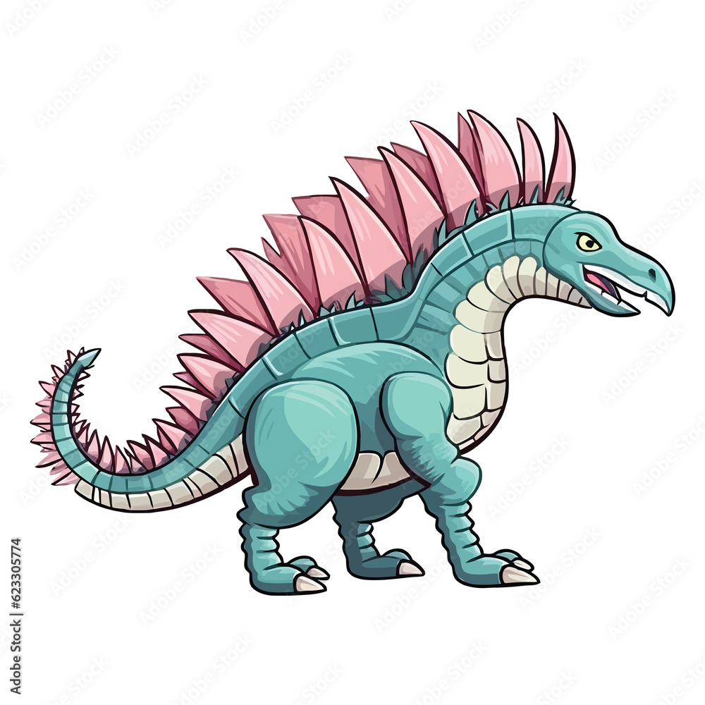 Fototapeta premium Jurassic Joy: Cute and Colorful Spinosaurus Dinosaur Art