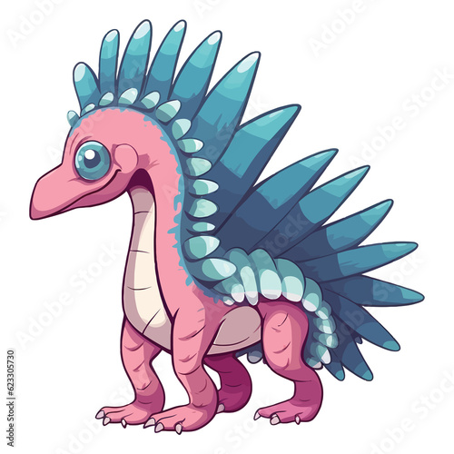 Jurassic Joy  Cute and Colorful Spinosaurus Dinosaur Art