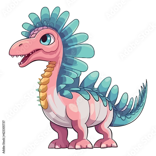 Jurassic Joy  Cute and Colorful Spinosaurus Dinosaur Art