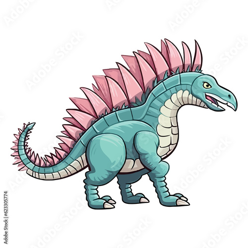 Jurassic Joy: Cute and Colorful Spinosaurus Dinosaur Art © pisan
