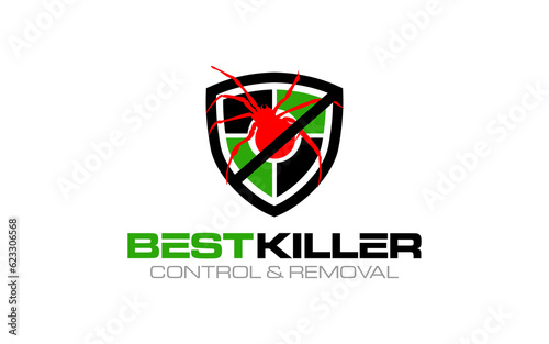 Illustration vector graphic of home pest control and protection company logo design template