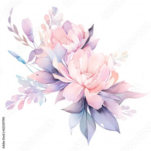 Watercolor Flower Clipart Set, Watercolor Flower Bundle, Watercolor Floral Clipart, Generated by AI © Enamul