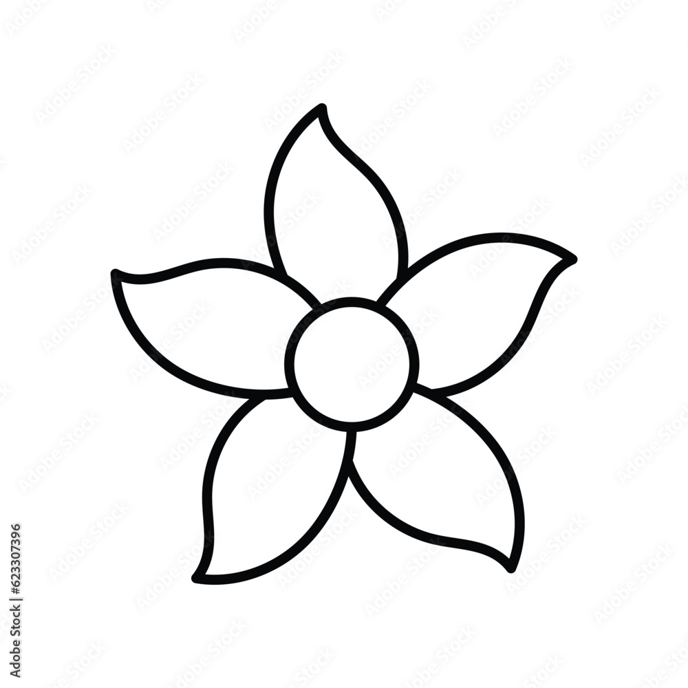 Jasmine Flower icon, Vector Stock illustration. Jasmine Flower icon, Vector Stock illustration.