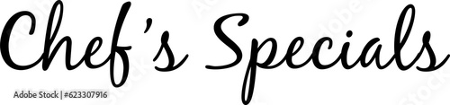 Фотография Digital png illustration of chef's specials text on transparent background
