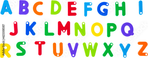 Digital png illustration of colourful letters of alphabet on transparent background