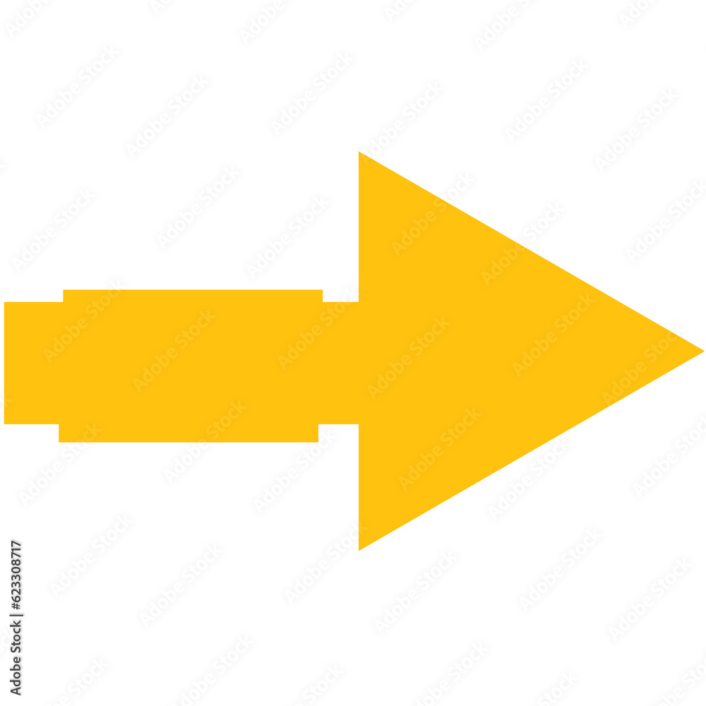 Digital png illustration of orange right arrow on transparent background