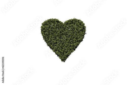 Digital png illustration of heart formed with grass on transparent background