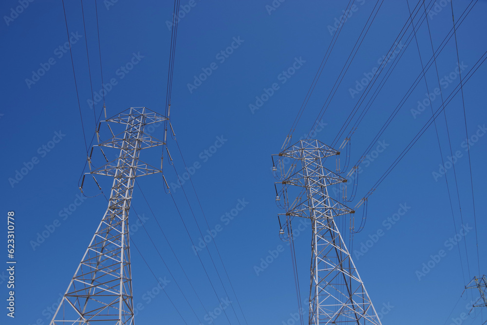 Electricity towers and overland power lines Electricity towers and overland power lines