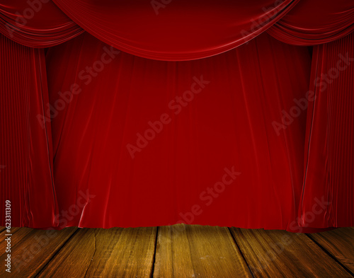 Digital png illustration of red curtain in theatre on transparent background