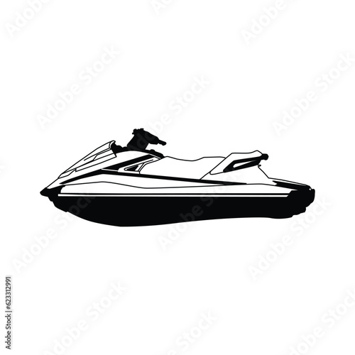 Jet ski from the side design illustration vector