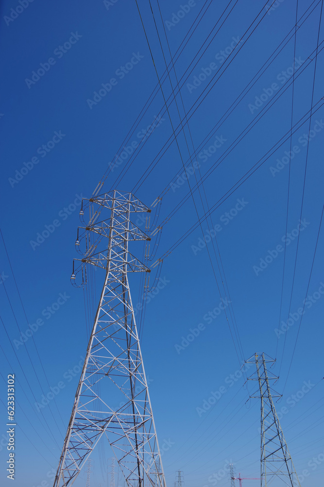 Electricity towers and overland power lines Electricity towers and overland power lines