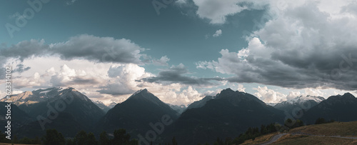 Fototapeta Naklejka Na Ścianę i Meble -  Summer sunset in the mountains of Valle d'Aosta