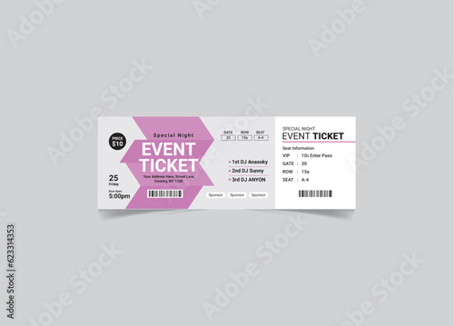 Event Ticket Template Vector file