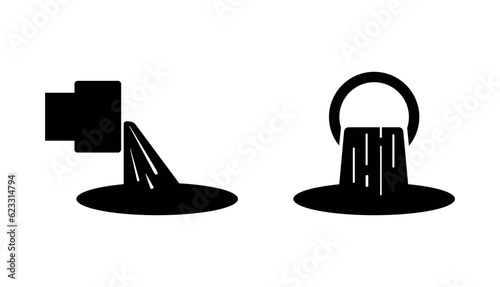 water pollution sign on white background