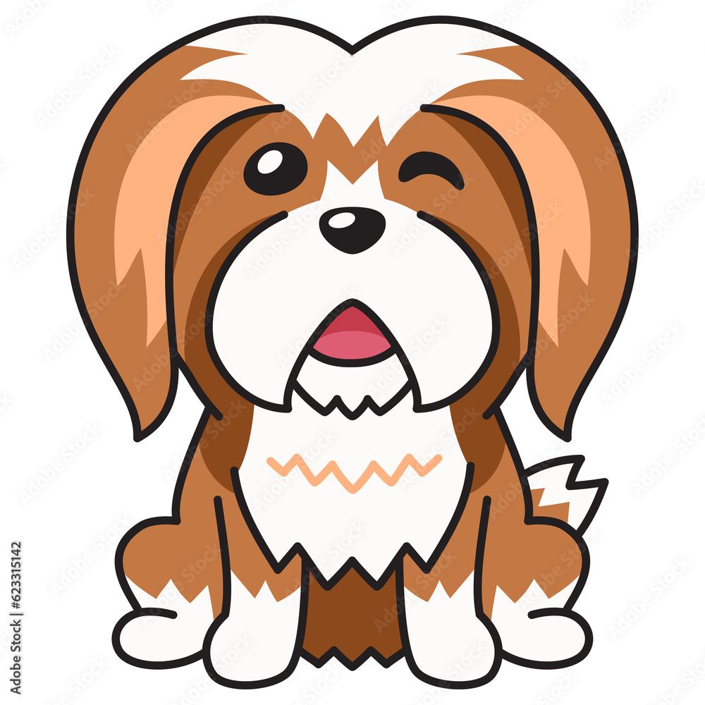 Cartoon character lhasa apso dog for design.