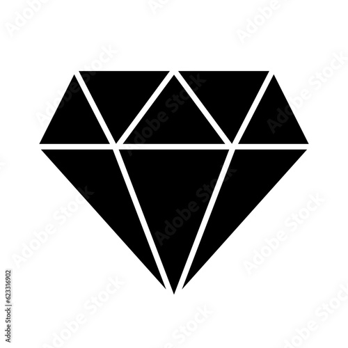 Diamond silhouette icon. Jewel silhouette icon. Vector.