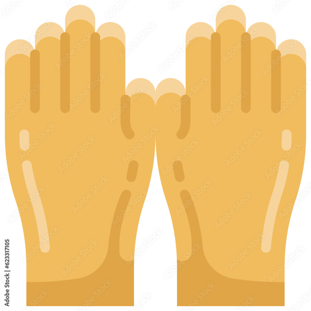 Obraz premium Cleaning gloves flat icon