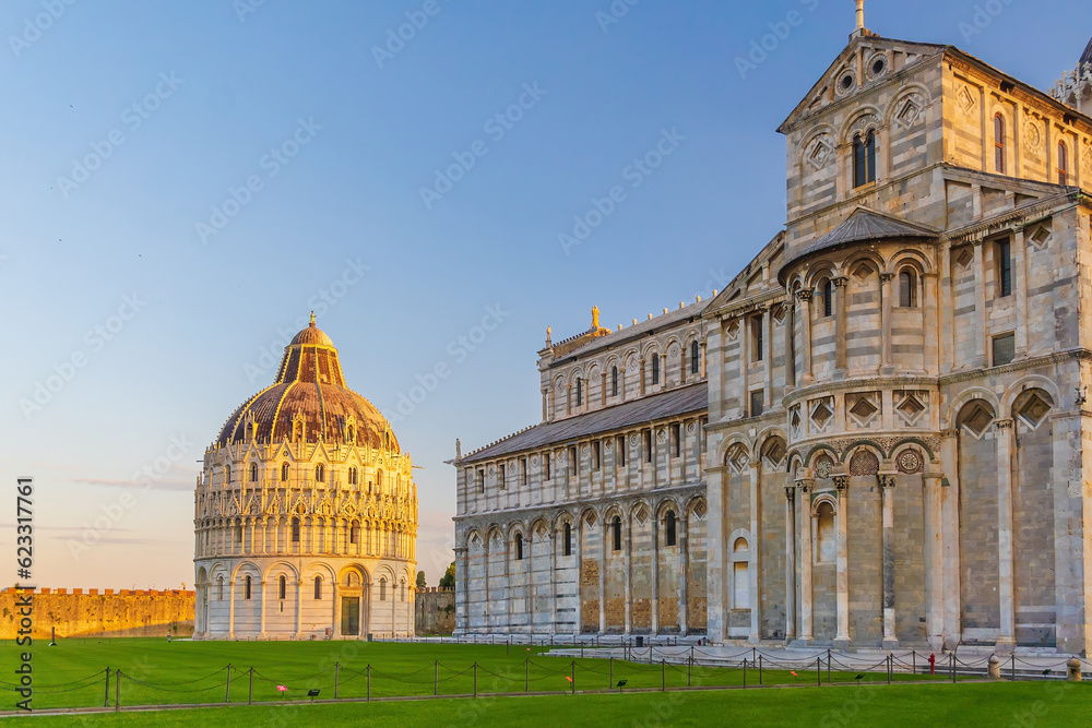 The famous Leaning Tower in Pisa, Italy