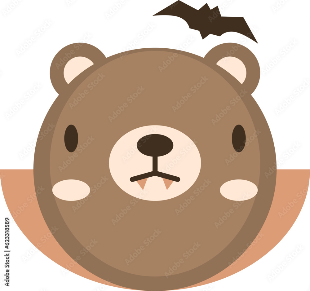 Bear halloween flat icon. Halloween icon simple style. Bear halloween flat icon. Halloween icon simple style.