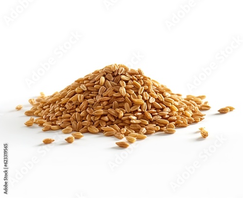 wheat grain on white background