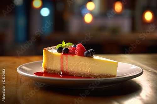 slice of cake with fruit photo
