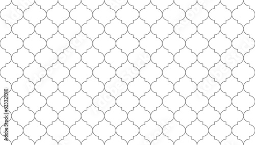 Grey line moroccan trellis seamless pattern. Vector Repeating Texture.