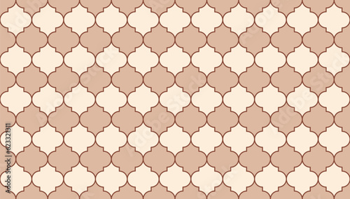 Brown trellis geometric seamless pattern. Vector Repeating Texture.