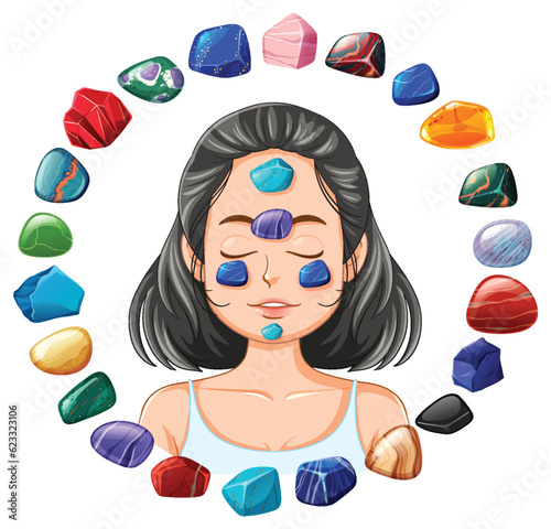 Woman in Crystal Circle Vector