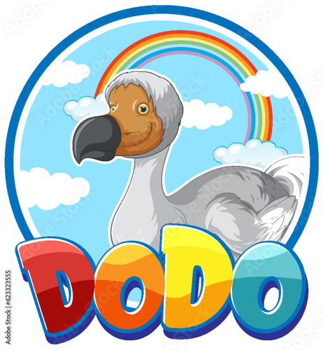 Dodo bird extinction animal cartoon logo