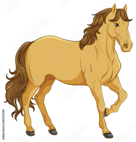 Brown horse cartoon isolated