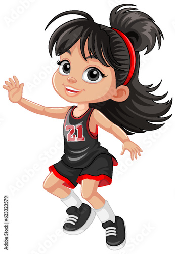 Female basketball player cartoon character