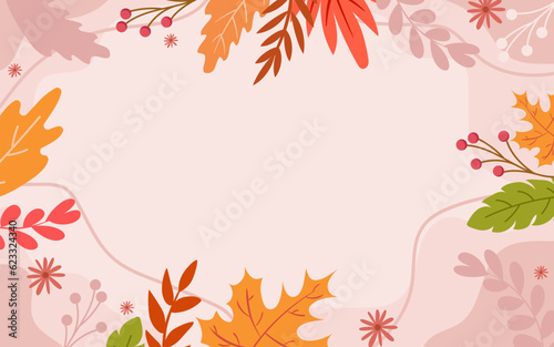 Hello Autumn Leaves Background