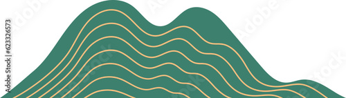 Green Abstract Mountain Design Element in Traditional Chinese Style